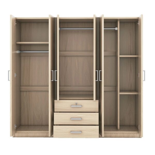 6-door-wooden-wardrobe-gray-interior-open