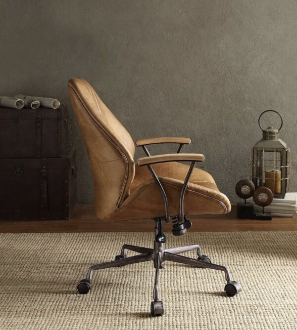 acme-hamilton-coffee-leather-office-chair-side-view