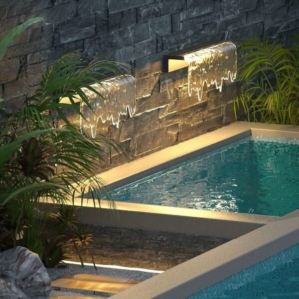 acrylic-waterfall-outdoor-wall-light-decor-pool