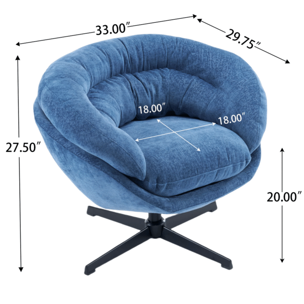 antique-navy-blue-chenille-360-swivel-accent-chair-dimensions