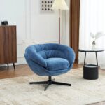 antique-navy-blue-chenille-360-swivel-accent-chair-living-room