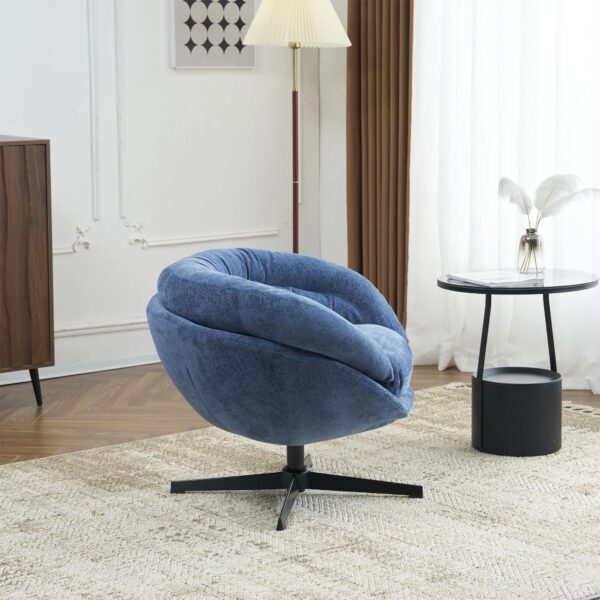antique-navy-blue-chenille-360-swivel-accent-chair-room-angle
