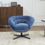 antique-navy-blue-chenille-360-swivel-accent-chair-room-front