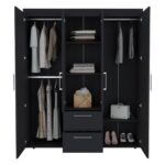 bariloche-black-4-door-wardrobe-open