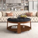 black-button-tufted-ottoman-coffee-table-living-room