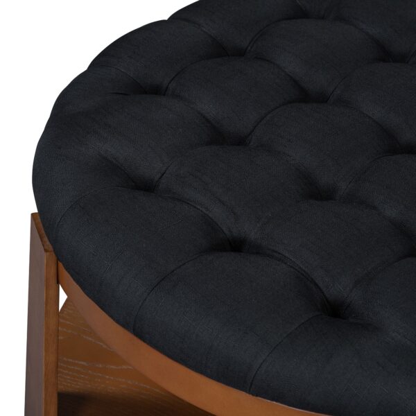 black-button-tufted-ottoman-coffee-table-top-detail