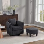 black-chenille-swivel-accent-chair-ottoman-living-room