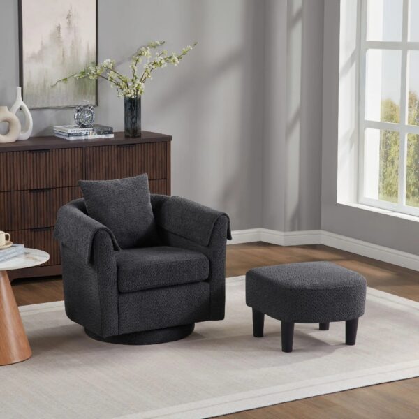 black-chenille-swivel-accent-chair-ottoman-living-room