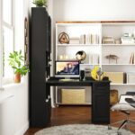 black-l-shaped-corner-desk-hutch-in-room