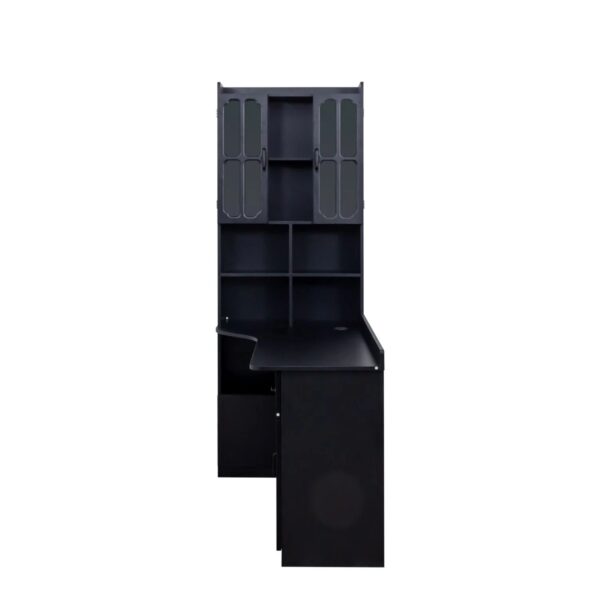 black-l-shaped-corner-desk-hutch-side-view