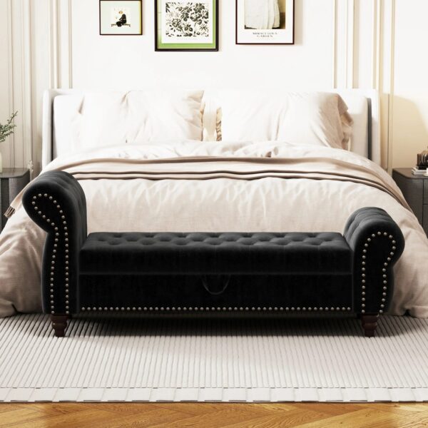 black-velvet-bed-bench-backrest-detail