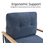 blue-corduroy-accent-chair-wood-arms-ergonomic-support