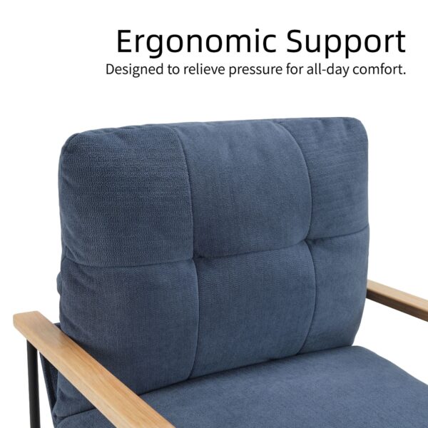 blue-corduroy-accent-chair-wood-arms-ergonomic-support
