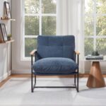 blue-corduroy-accent-chair-wood-arms-room-front