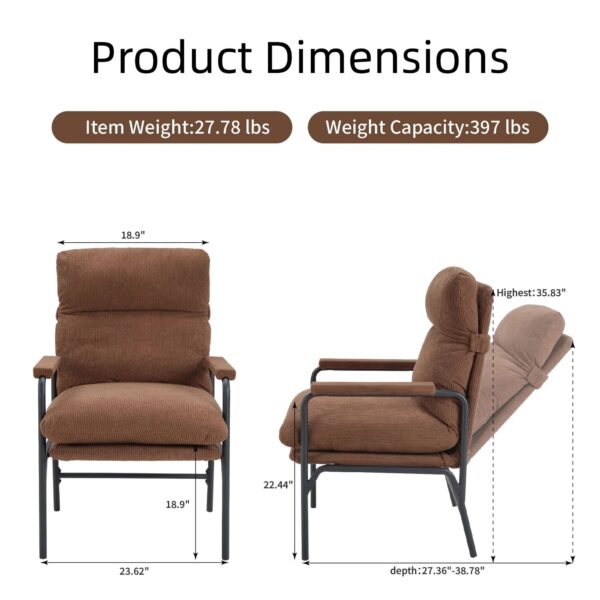 brown-corduroy-reclining-accent-chair-product-dimensions