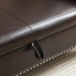 brown-pu-leather-storage-bench-flip-top-detail