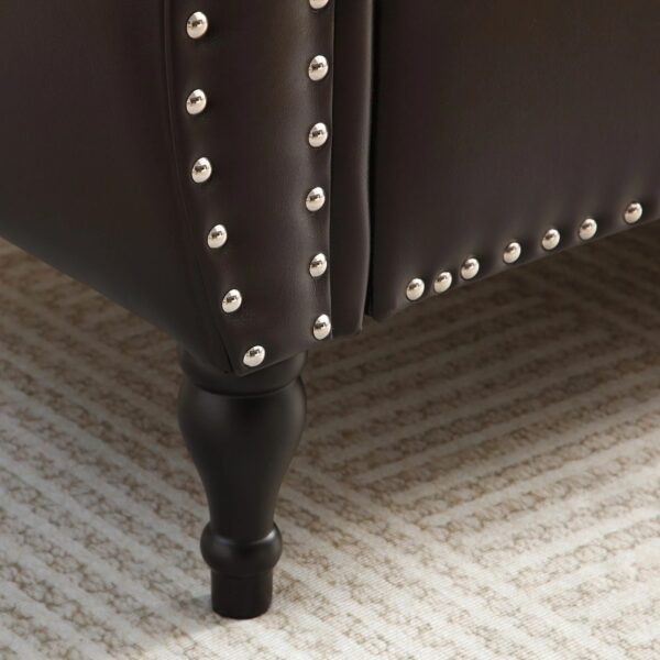 brown-pu-leather-storage-bench-leg-detail