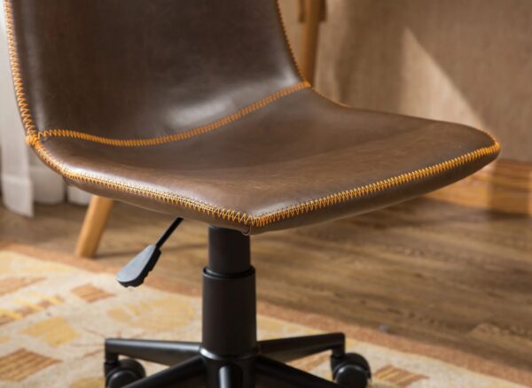 cesena-brown-faux-leather-swivel-office-chair-side-view