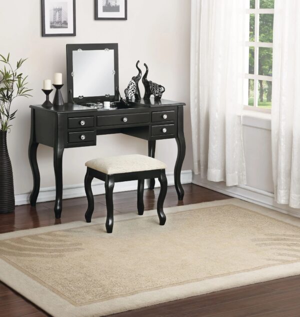 classic-black-vanity-set-with-stool-in-room