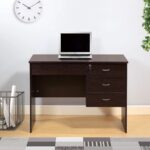 espresso-student-desk-locking-drawers-front-view