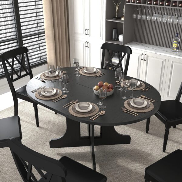 farmhouse-expandable-oval-dining-table-black-in-room