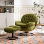 fruit-green-velvet-swivel-accent-chair-ottoman-living-room