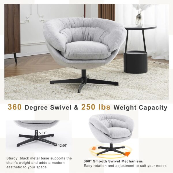 gray-chenille-swivel-club-accent-chair-removable-cushion