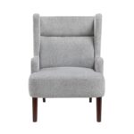 gray-chenille-wingback-accent-chair-front-view
