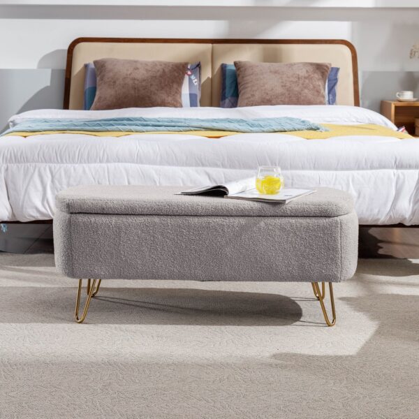 gray-faux-fur-storage-ottoman-bench-at-end-of-bed