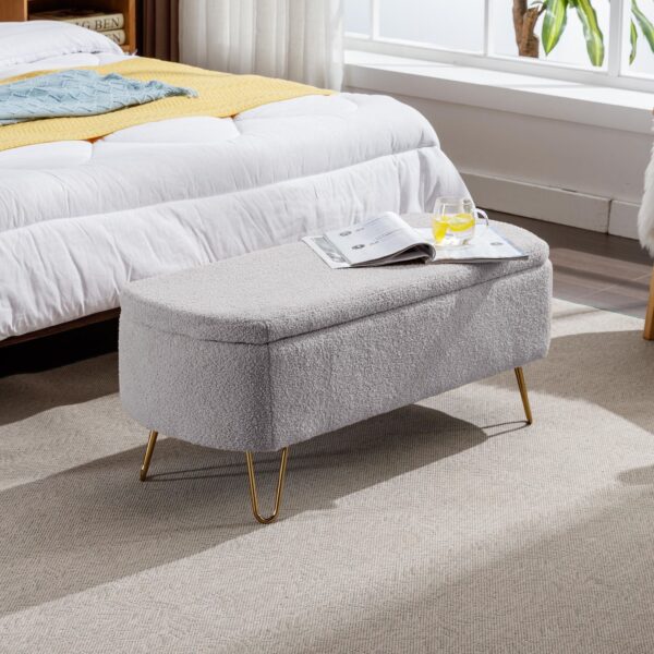 gray-faux-fur-storage-ottoman-bench-in-bedroom