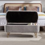 gray-faux-fur-storage-ottoman-bench-in-entryway