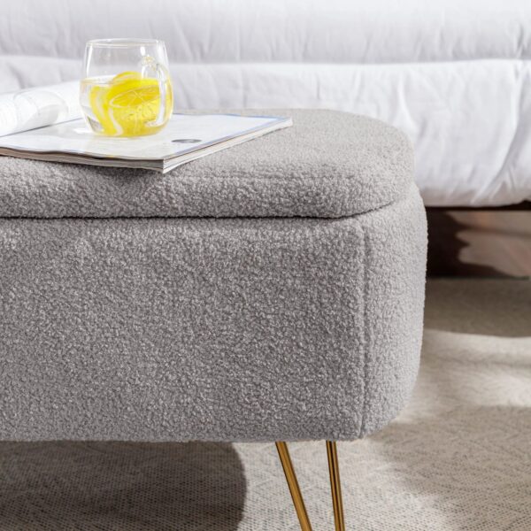 gray-faux-fur-storage-ottoman-bench-leg-detail