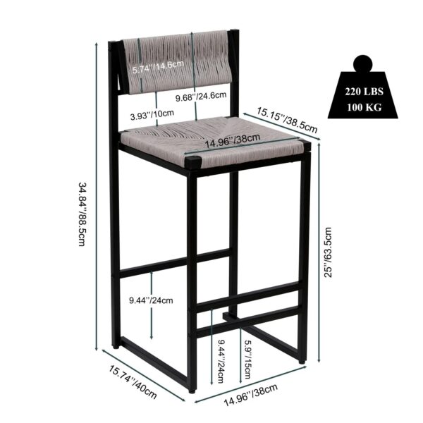 gray-hand-weave-counter-height-bar-stool-dimensions