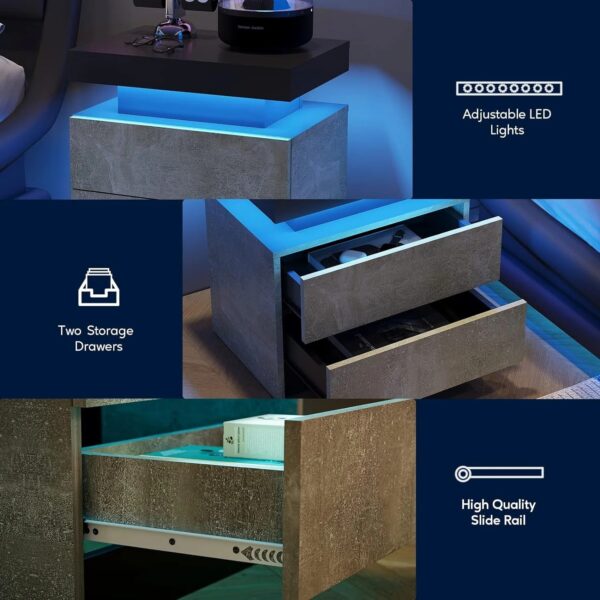 gray-led-nightstand-2-drawers-storage-details