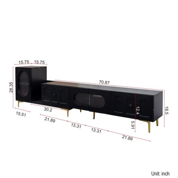 homary-black-extendable-tv-stand-dimensions