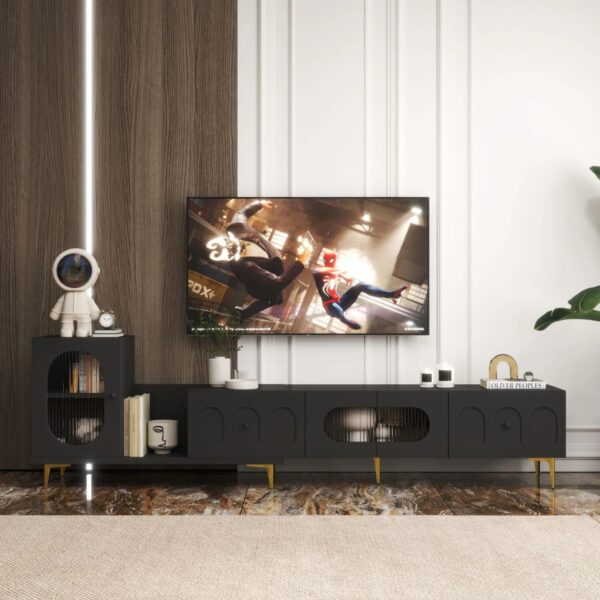 homary-black-extendable-tv-stand-room-setting