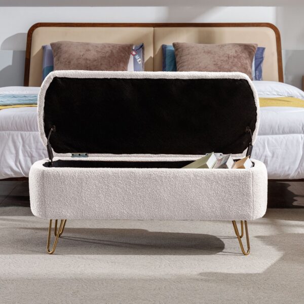 ivory-white-faux-fur-storage-ottoman-at-end-of-bed