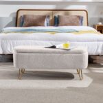 ivory-white-faux-fur-storage-ottoman-in-entryway