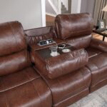 keily-dark-brown-reclining-glider-loveseat-angle-one