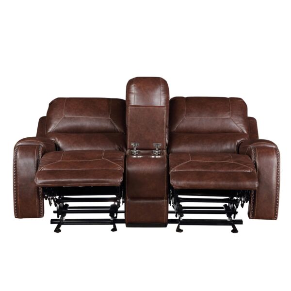 keily-dark-brown-reclining-glider-loveseat-back-view