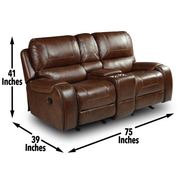 keily-dark-brown-reclining-glider-loveseat-dimensions