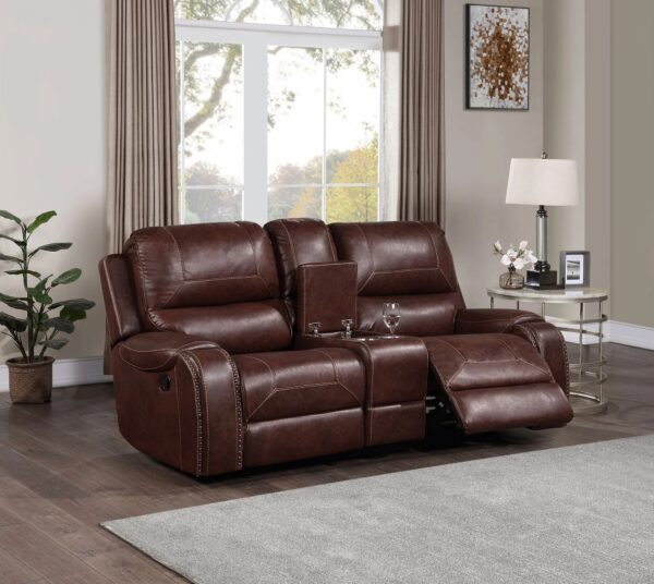 keily-dark-brown-reclining-glider-loveseat-room-angle