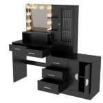 large-black-vanity-dresser-combo-storage-details