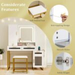 makeup-vanity-desk-lighted-mirror-charging-jewelry-storage
