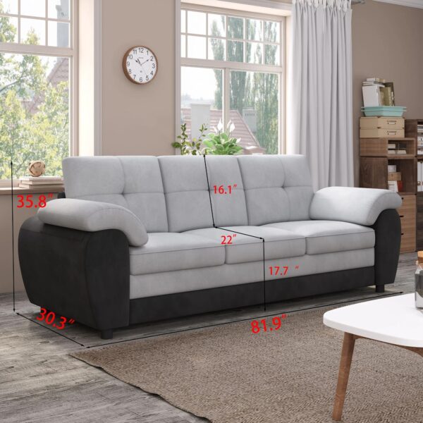 maximo-black-gray-velvet-sofa-dimensions