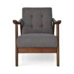mid-century-dark-gray-tufted-accent-chair-front-view