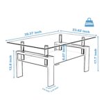 modern-clear-glass-black-frame-coffee-table-dimensions