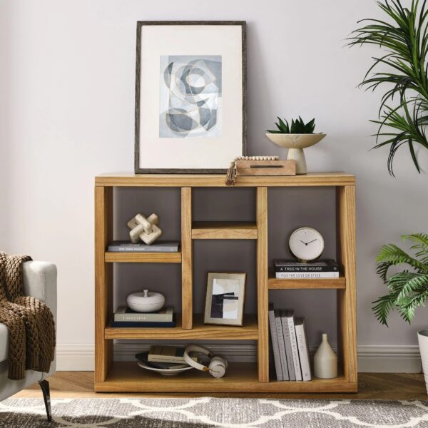 modern-natural-wood-7-cube-bookcase-in-living-room