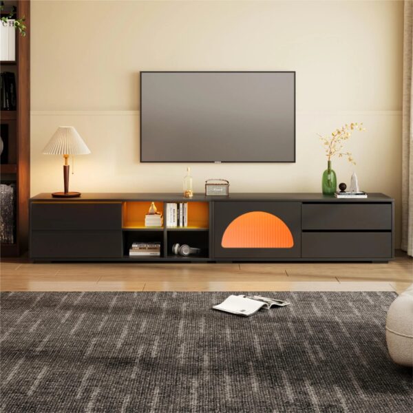 on-trend-black-led-fluted-glass-tv-stand-angle-view