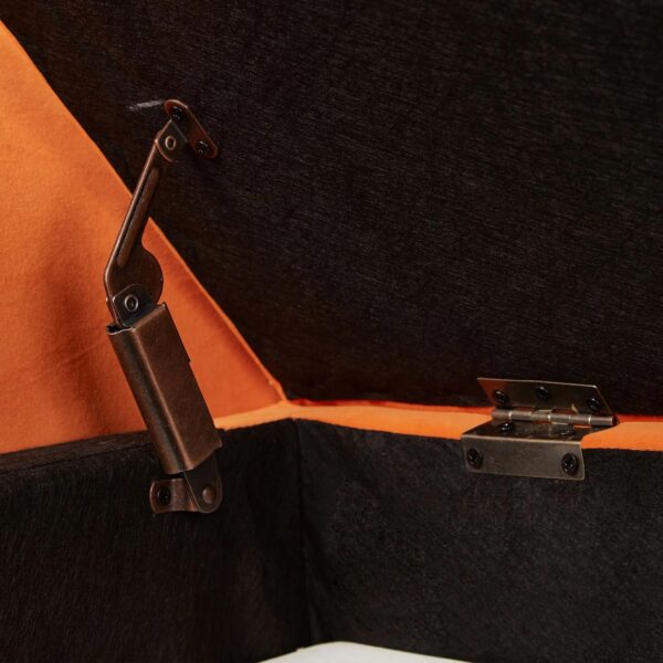 orange-velvet-bed-bench-upholstery-detail